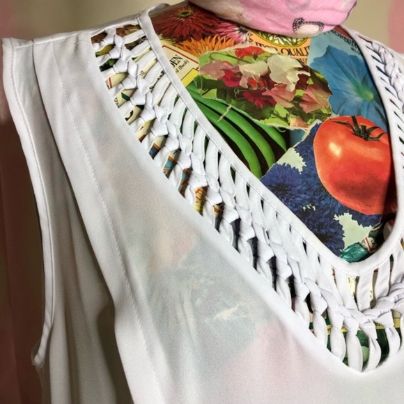 Anthro La Vista Tank Top Maeve Braided Collar - Picture 2 of 8